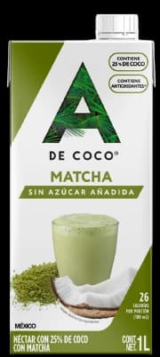 Néctar de coco con matcha